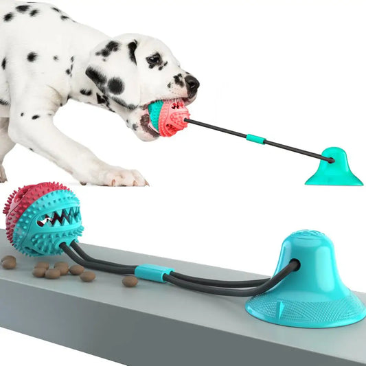 Molar Bite Interactive Dog Toy with Durable Rope and Suction Cup for Pulling/Chewing/Teeth Cleaning Self Playing Tog for Dogs