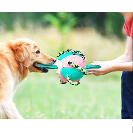 Dog Ball Deformation Relief Toy Small and Medium Dog Teddy Golden Retriever Pull Rope Interactive Puzzle Training Pet Supplies