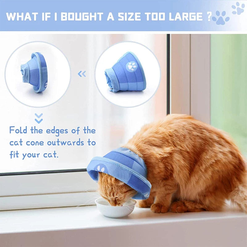 Cat Elizabethan Adjustable Collar Pet Dog Neck Cone Recovery Collar Anti-bite Protective Medical Neck Ring Pet Accessories SizeM