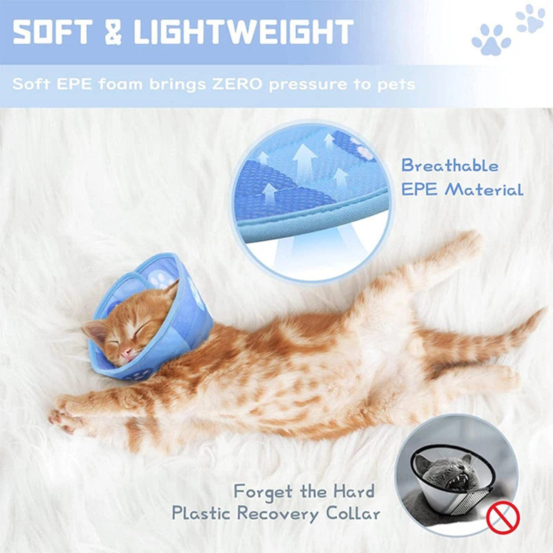 Cat Elizabethan Adjustable Collar Pet Dog Neck Cone Recovery Collar Anti-bite Protective Medical Neck Ring Pet Accessories SizeM