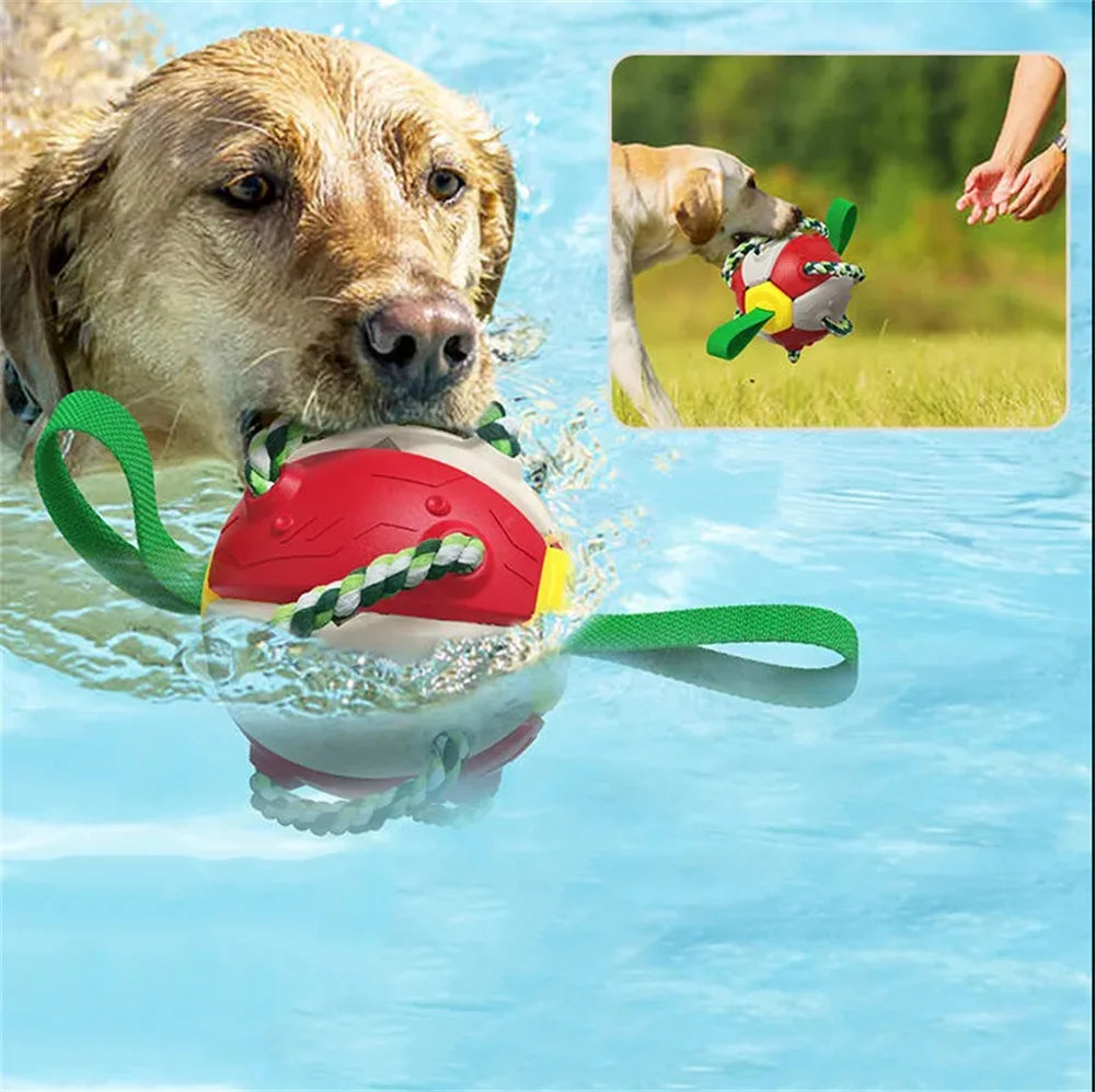 Dog Ball Deformation Relief Toy Small and Medium Dog Teddy Golden Retriever Pull Rope Interactive Puzzle Training Pet Supplies