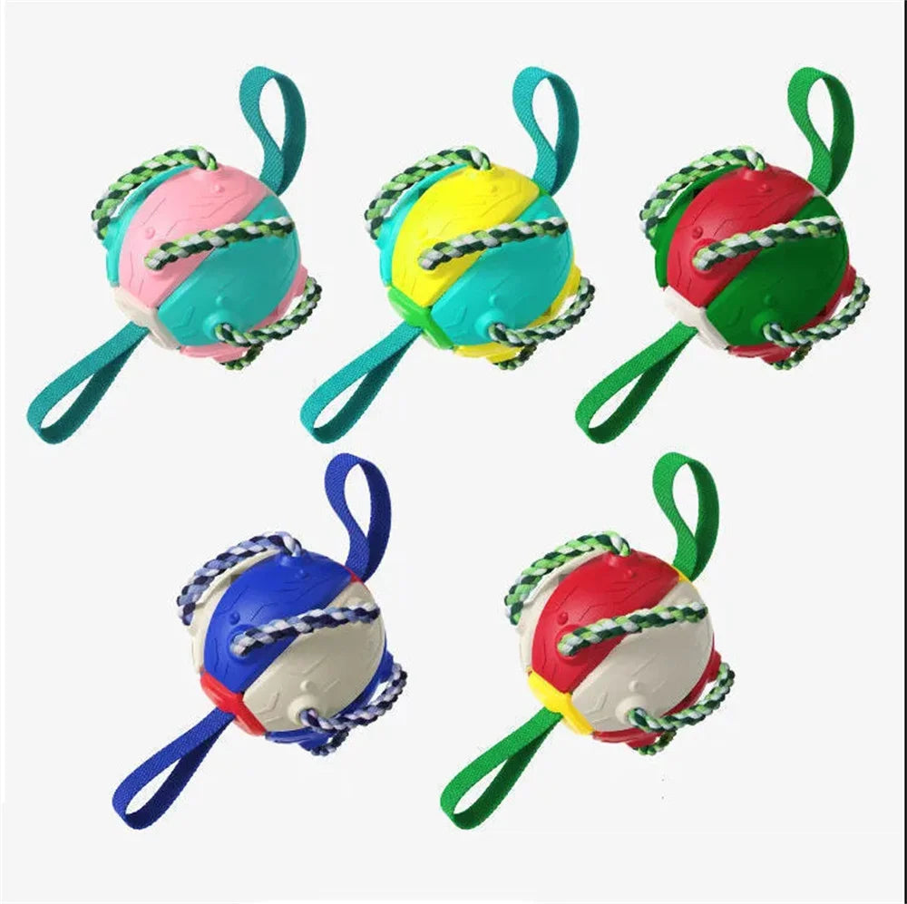 Dog Ball Deformation Relief Toy Small and Medium Dog Teddy Golden Retriever Pull Rope Interactive Puzzle Training Pet Supplies